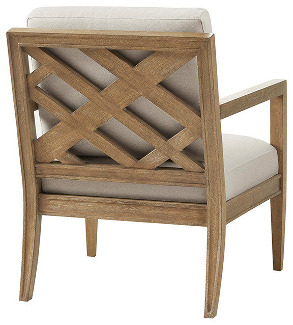 Madison Park Tage Modern Farmhouse Reclaimed Wood Accent Chair, Cream