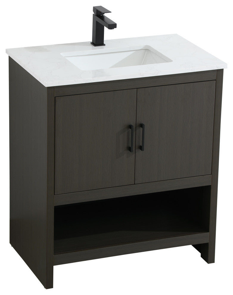 Home Living 30" Single Bathroom Vanity, Mocha Brown
