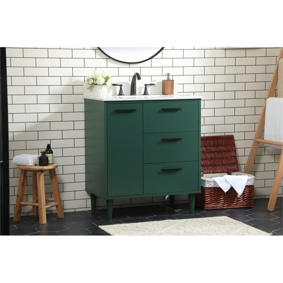 Elegant Decor Baldwin Bathroom Vanity Green