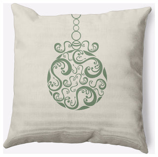 Fancy-Bulb Decorative Throw Pillow, Sage Green, 18"x18"
