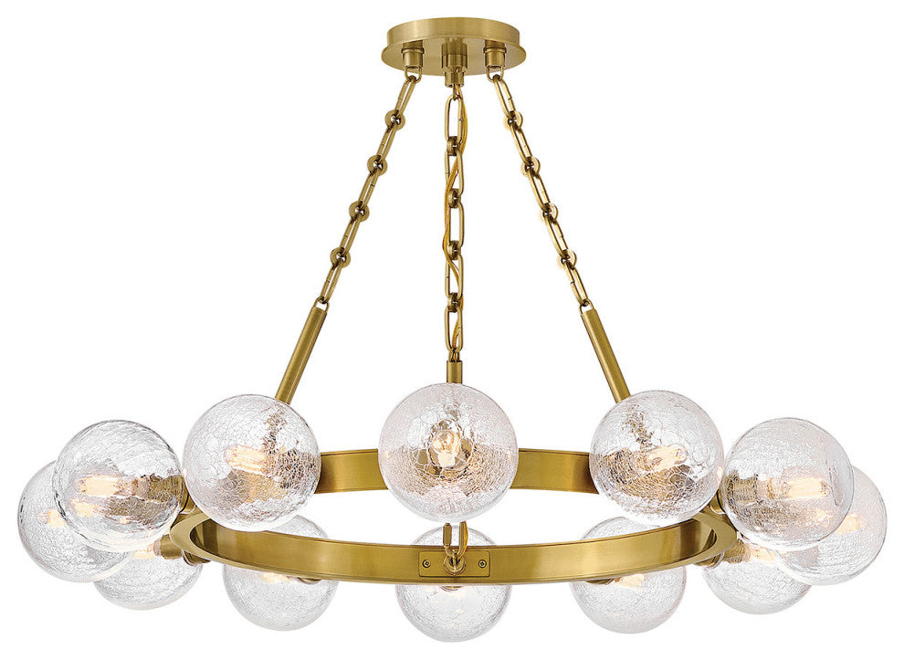 Fredrick Ramond Coco Medium Single Tier Chandelier, Lacquered Brass