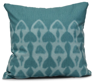 Watermark, Geometric Print Pillow, Teal, 16"x16"