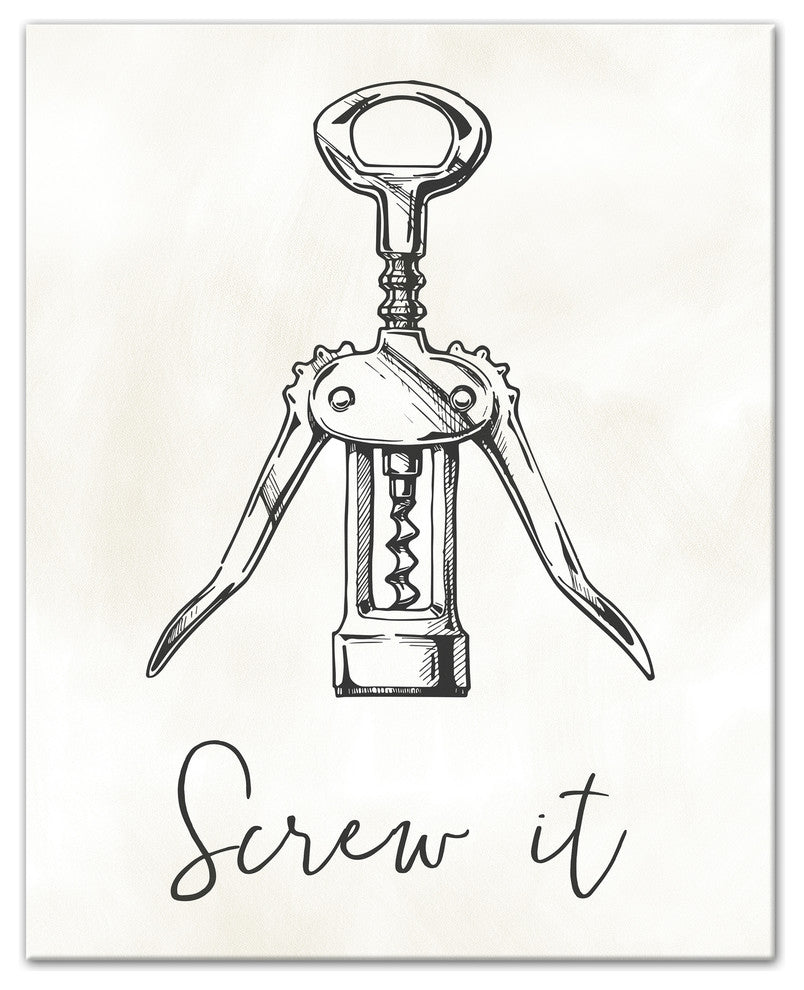 Screw It Wine Bottle Opener Canvas Wall Art, 16"x20"