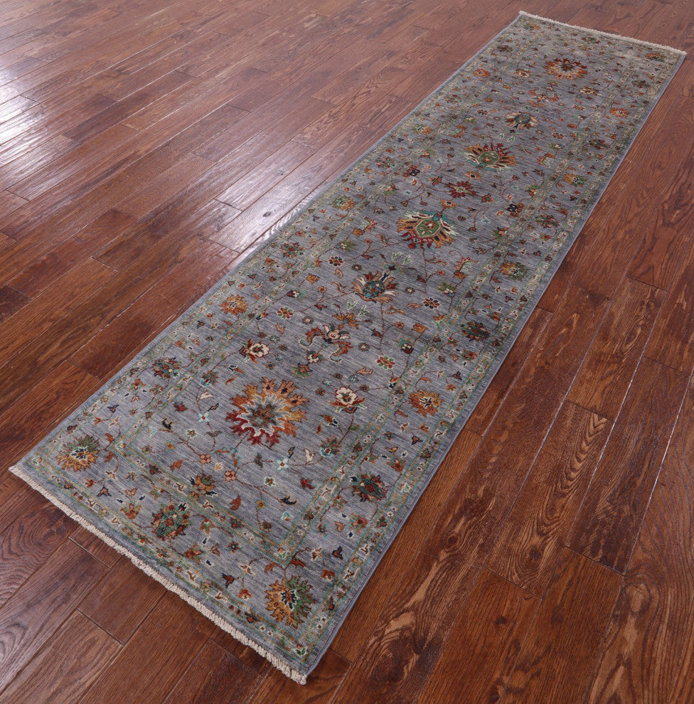 2' 8" X 9' 10" Handmade Persian Tabriz Wool Runner Rug - Q12583