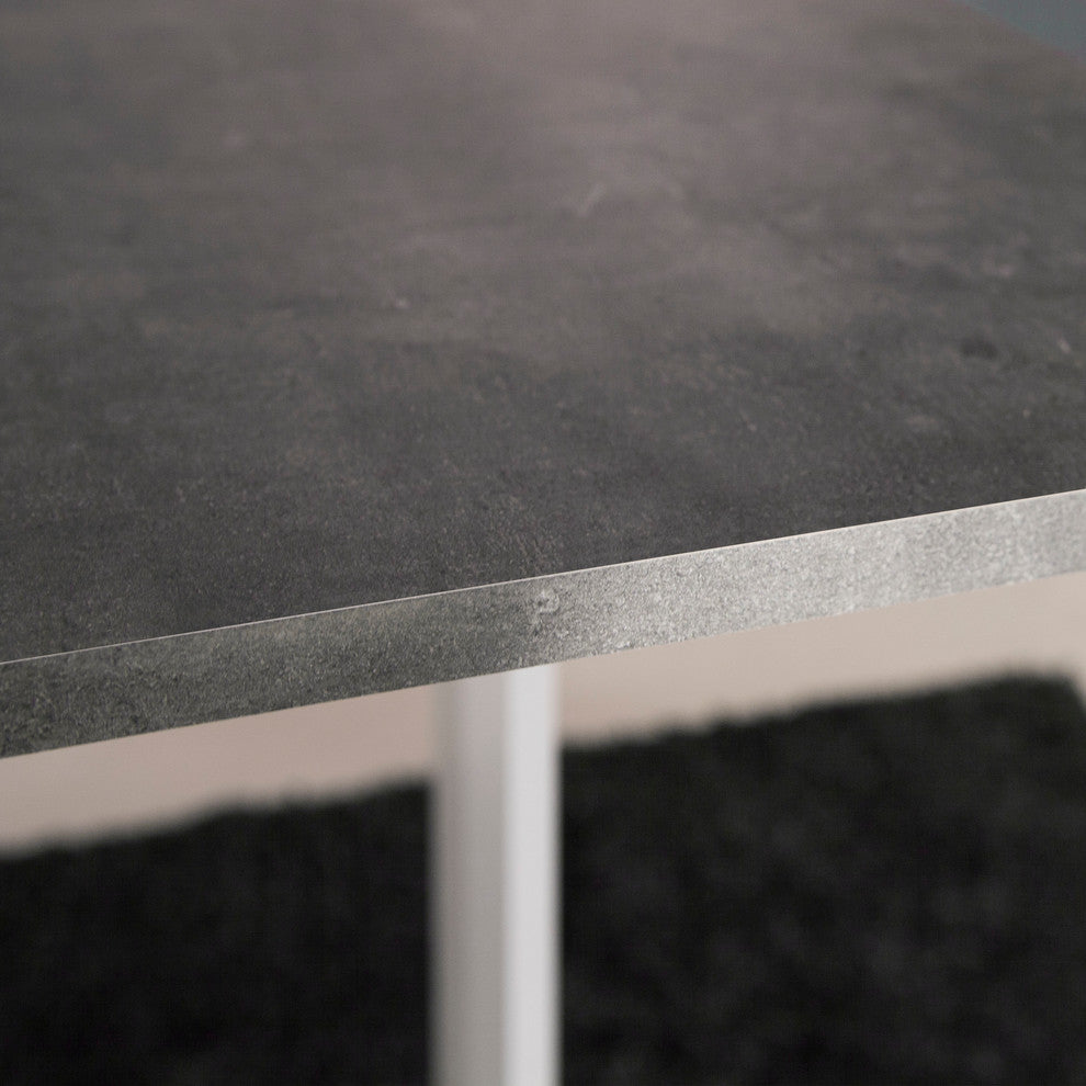 Symbiosis Papillon Foldable Dining Console Table, White/Concrete