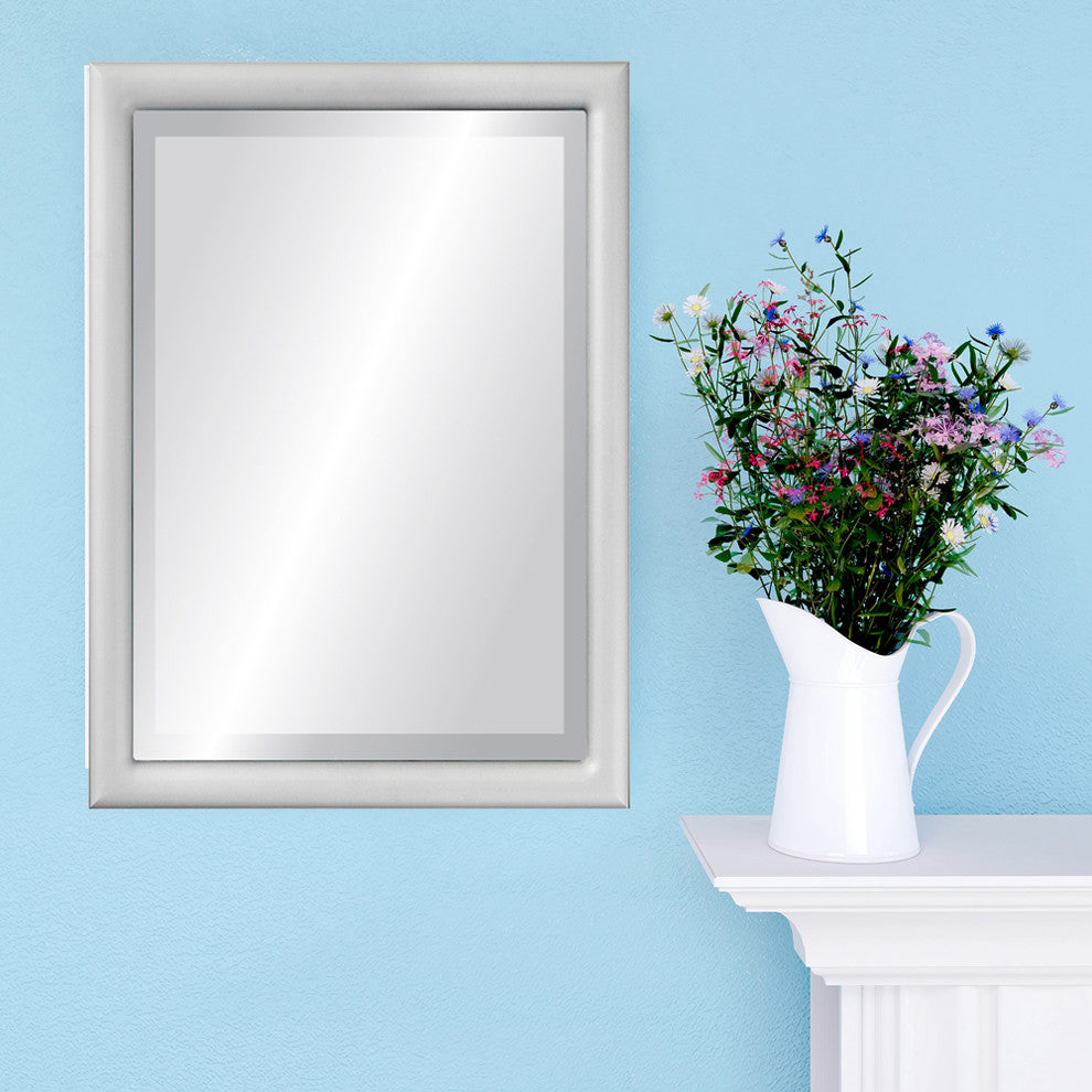 Pasadena Framed Rectangle Mirror, Linen White, 13"x17"