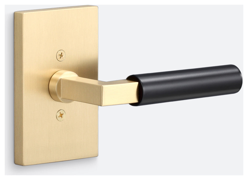 Levanto Dummy Rosette, Satin Brass, Smooth Grip in Flat Black
