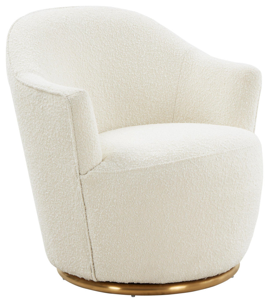 Skyla Boucle Swivel Chair, Beige