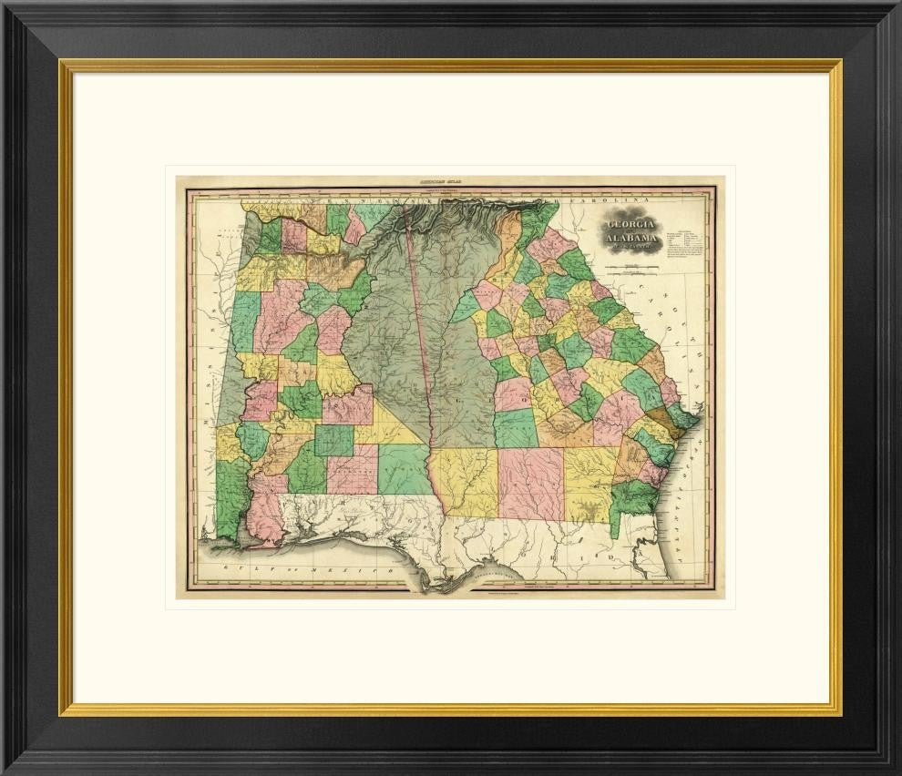 "Georgia and Alabama, 1823" Framed Digital Print by Henry S. Tanner, 26x23"
