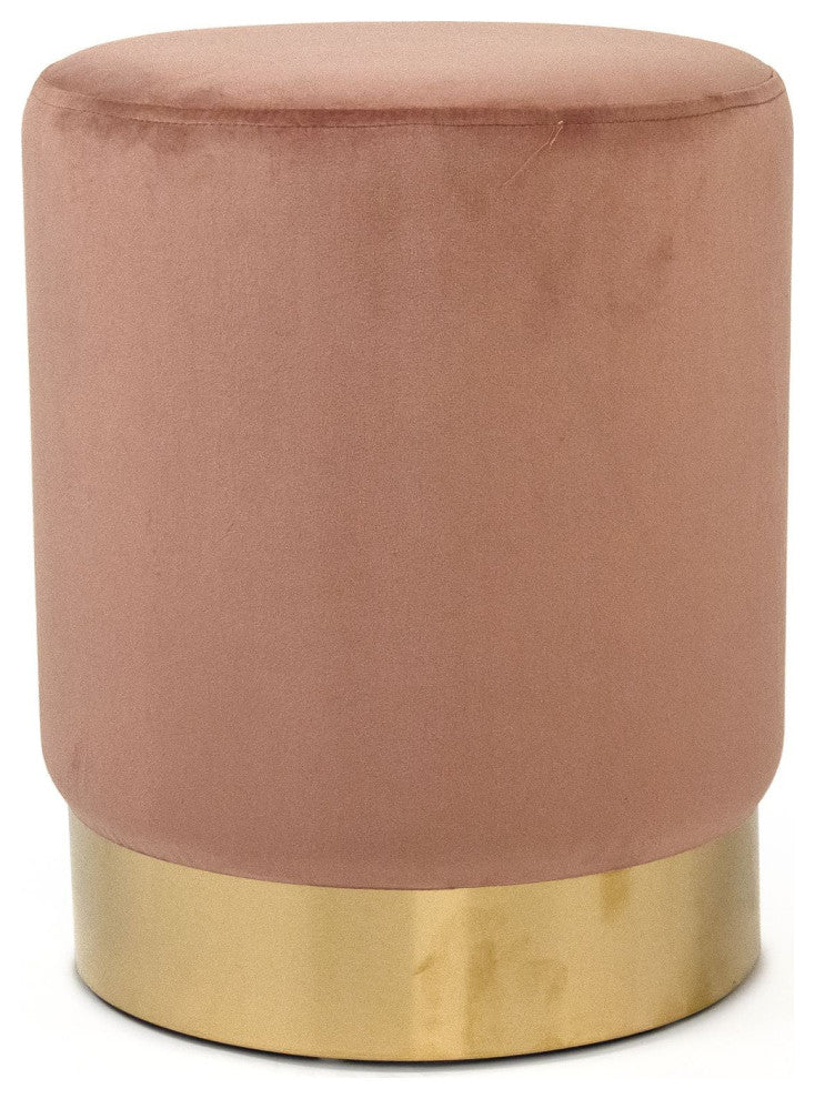 Mauve Rose Velvet Stool
