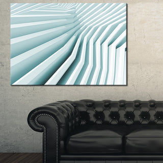 "Fractal Architecture Waves" Abstract Art Canvas Print, 32"x16"