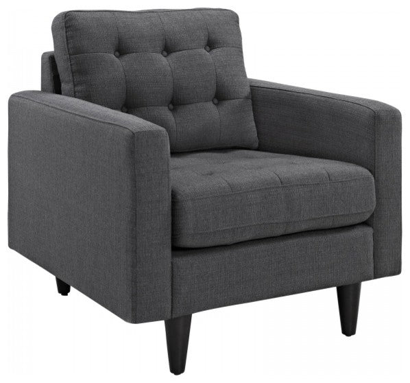 Modern Gray Empress Armchair and Sofa, 2-Piece Set