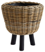 Woven Rattan Dry Basket Plant Riser 21.25"