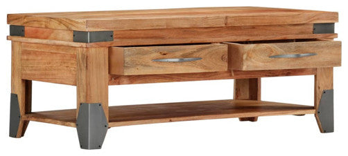 vidaXL Coffee Table End Table Accent Side Table Solid Wood Acacia 43.3 Inch