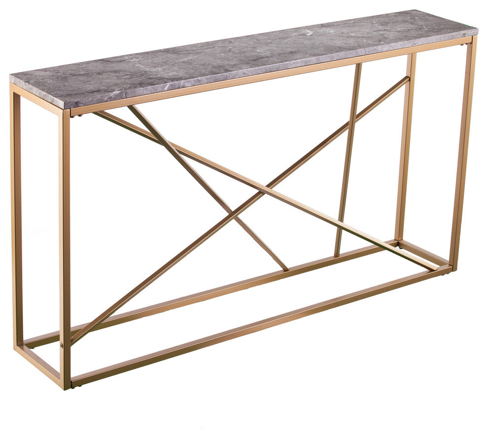 Maeve Faux Marble Skinny Console Table