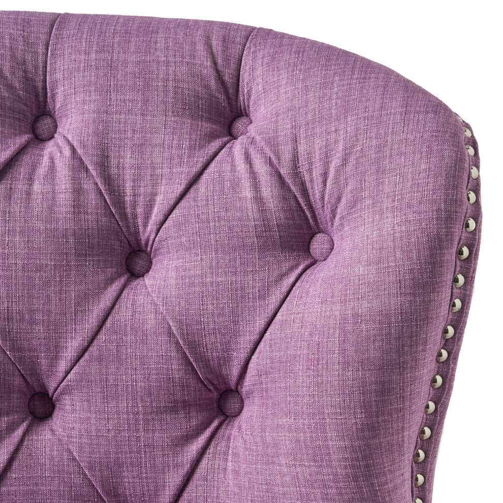 GDF Studio Laxford Light Purple Tufted Fabric Club Chair