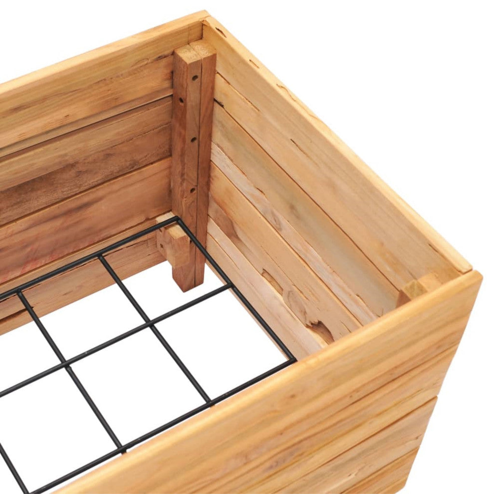 Vidaxl Raised Bed 19.7"x15.7"x15" Recycled Teak and Steel