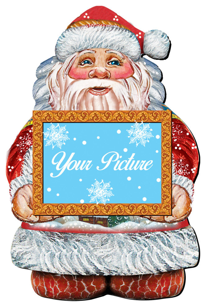 Santa Picture Frame Ornament Set of 2