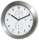 11" Brushed Aluminum Weather Station Wall Clock White