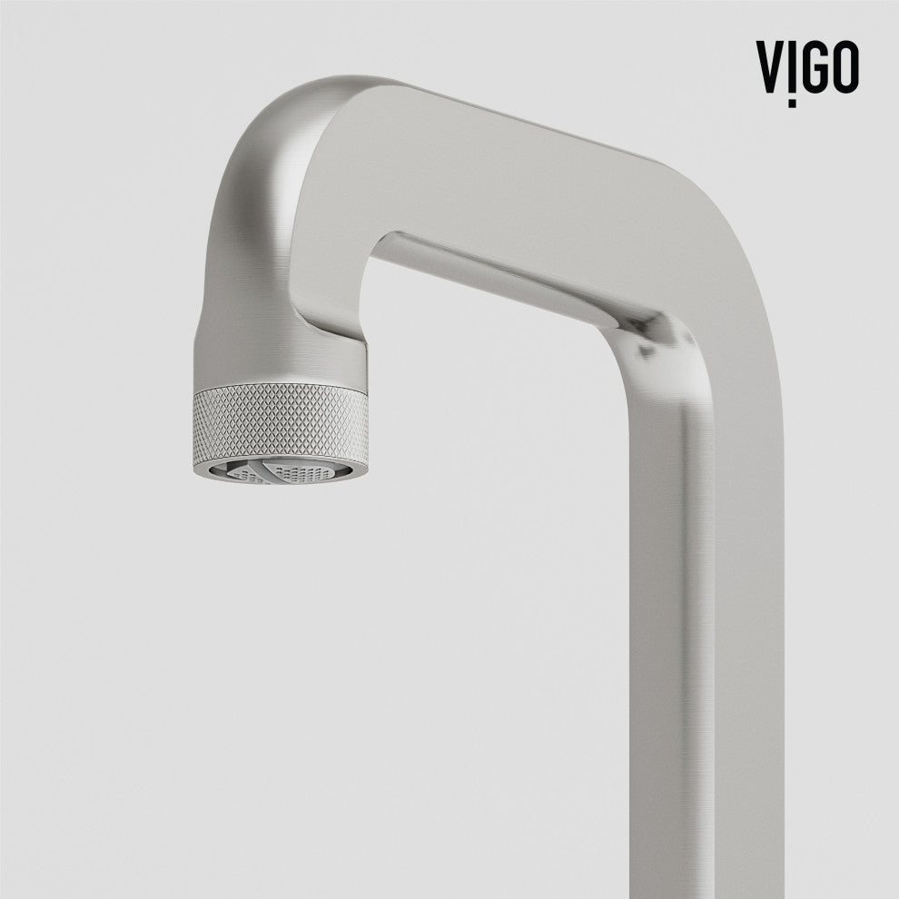 VIGO Wythe 9" H 2-Handle Widespread Bathroom Faucet, Brushed Nickel