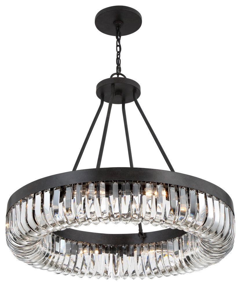Crystorama ALI-B2010-CZ, 10-Light Chandelier, Charcoal Bronze