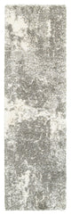 2' X 8' Gray And Ivory Distressed Abstract Runner Rug