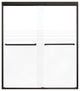Frederick 59 in. W x 70 in. H Shower Door in Matte Black with Frosted Glass