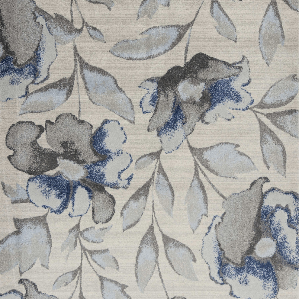 7' X 10'  Polypropylene Grey Or  Blue Area Rug