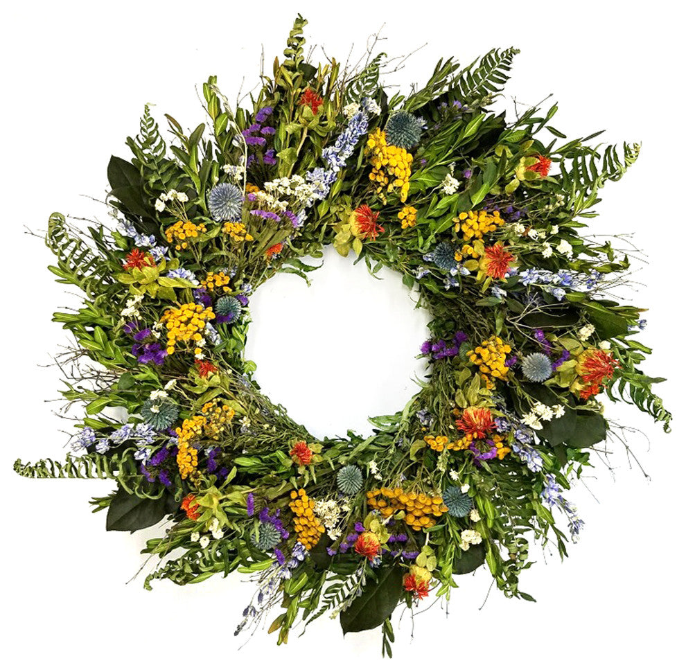 Fern and Echinops, 30"