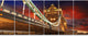 Famous Tower Bridge at Night, Modern Cityscape Canvas Print, 70"x28", 6 Panels