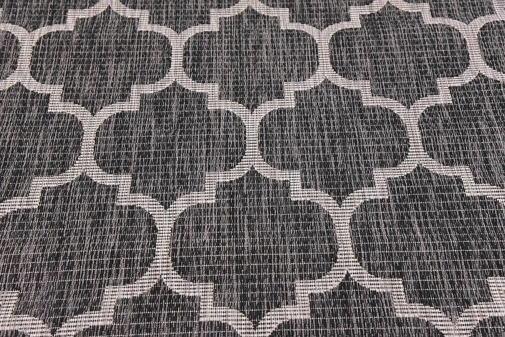 Unique Loom Black Trellis Outdoor 5' 0 x 8' 0 Area Rug