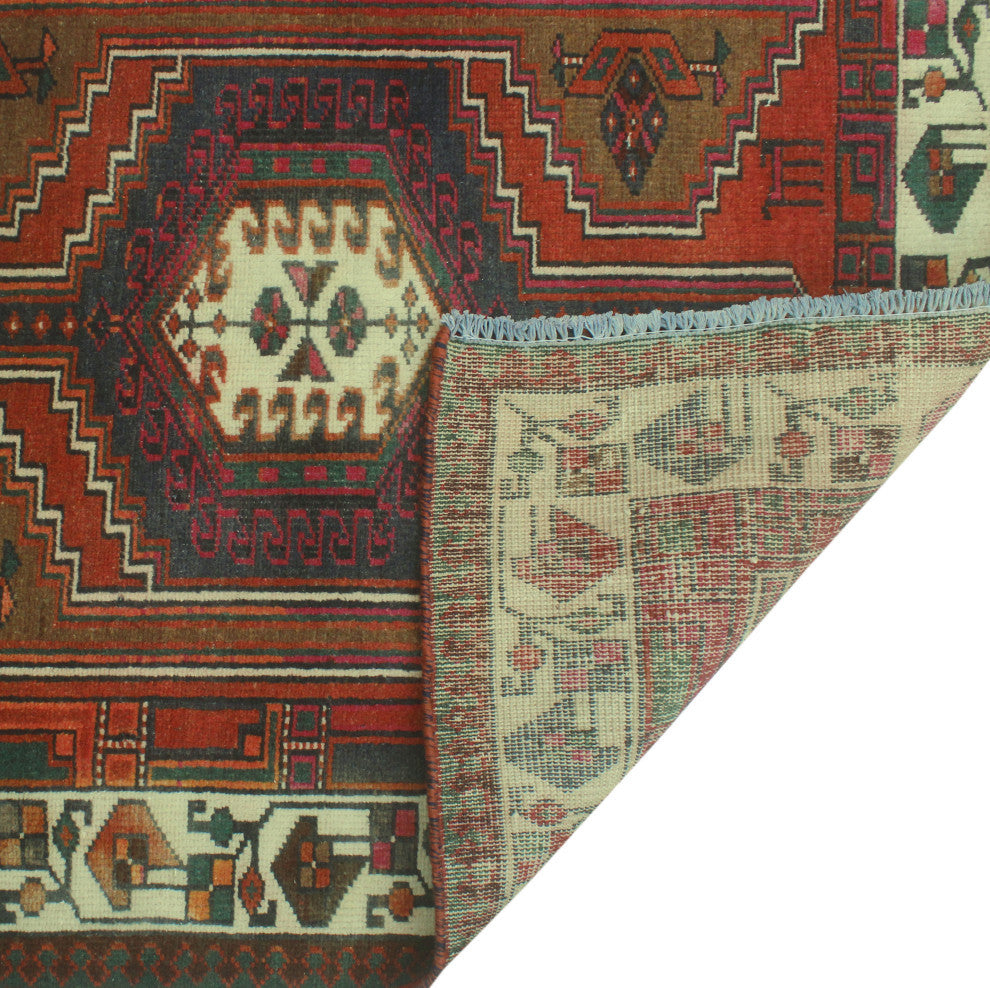 Fine Vintage Distressed Dilar Rust/Brown Runner, 3'4x11'0