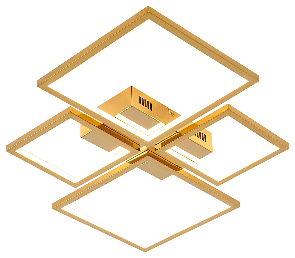 Bethel International TR39GD 16-Light LED Flush Mount, Gold