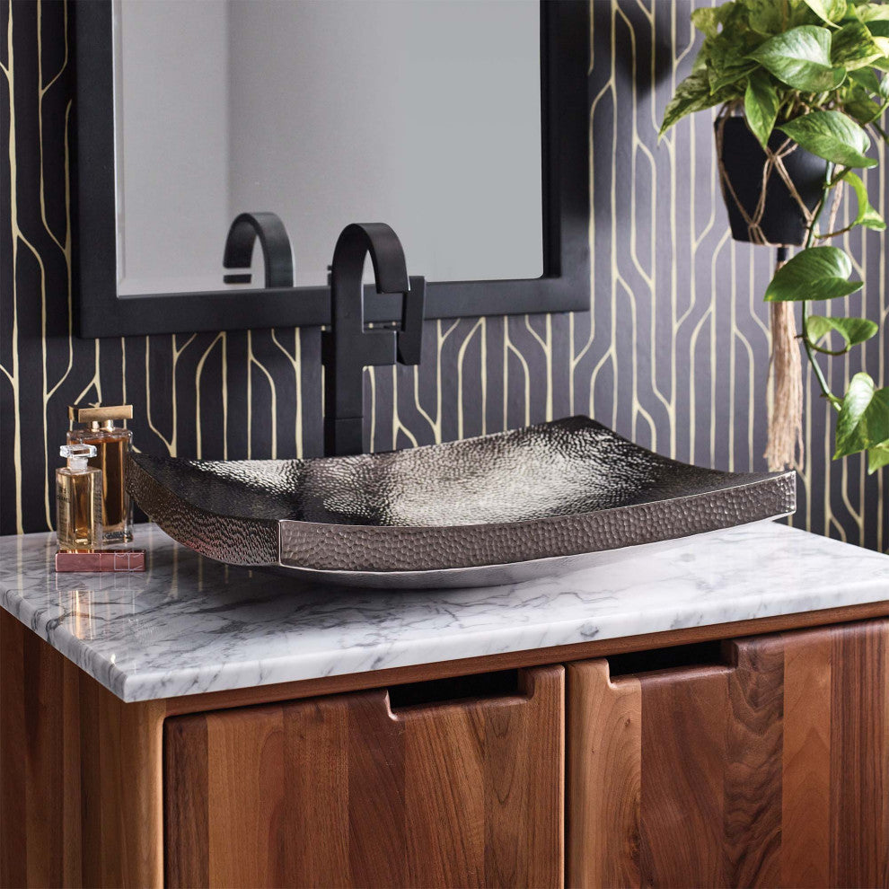 Kohani Copper Bathroom Sink, Polished Nickel