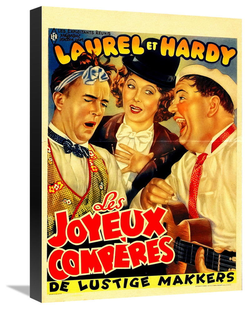 Laurel and Hardy, French, Les Joyeux Comperes, 16x22