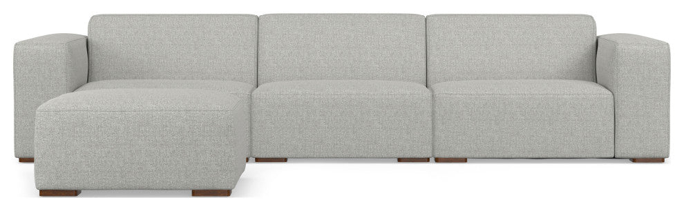 Rex 3-Seater Modular Sofa and Ottoman Set in Tightly Woven Performance Fabric