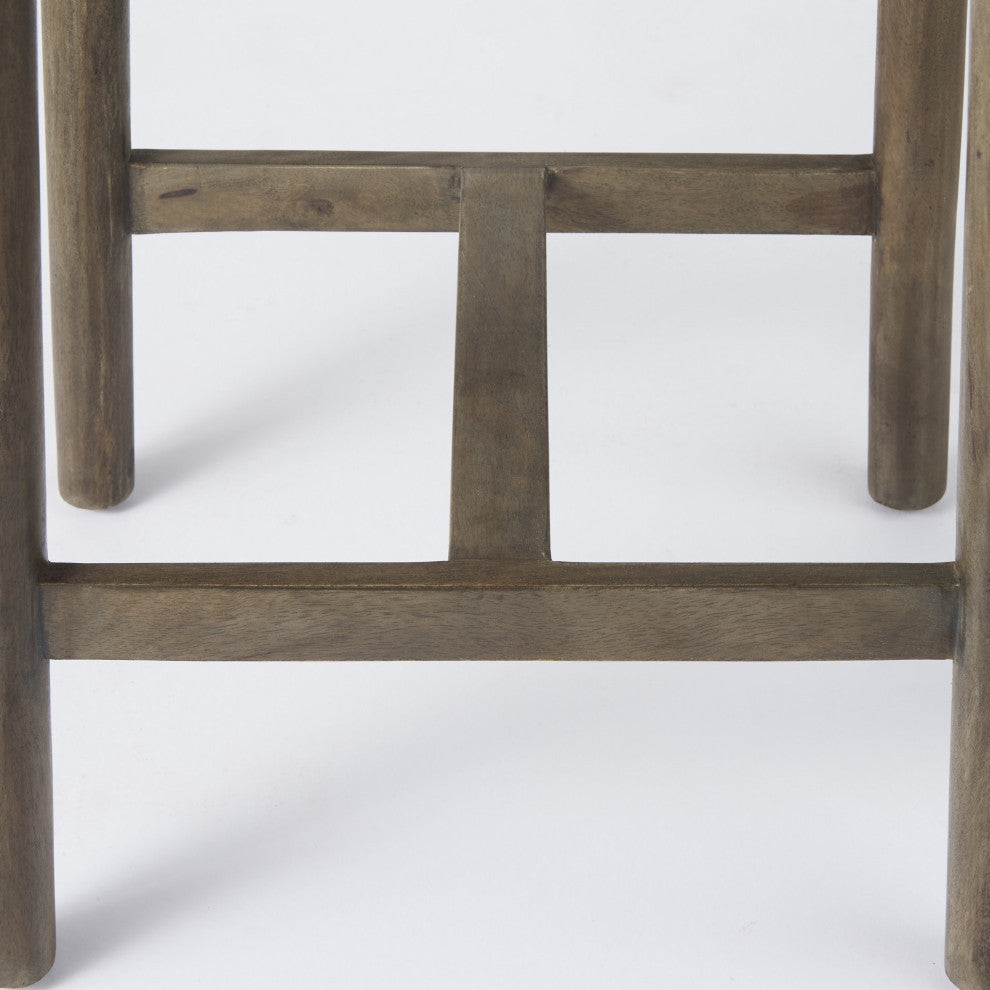 26" Dark Brown Faux Leather Counter Stool