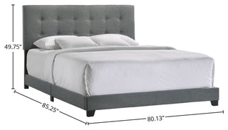 Kent Addyson Upholstered Platform Bed, Gray, King