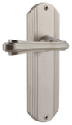 Deco Plate With Fleur Lever, Unlacquered Brass, Privacy, Non-Handed