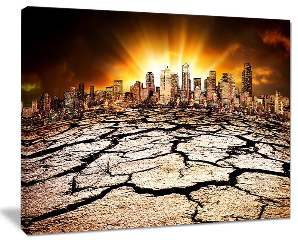 "City With Effect of Climate Change" Wall Art Landscape, 40"x30"