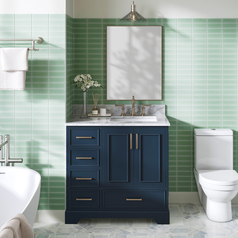 Ariel Stafford 37" Single Right Offset Rectangle Sink Bathroom Vanity