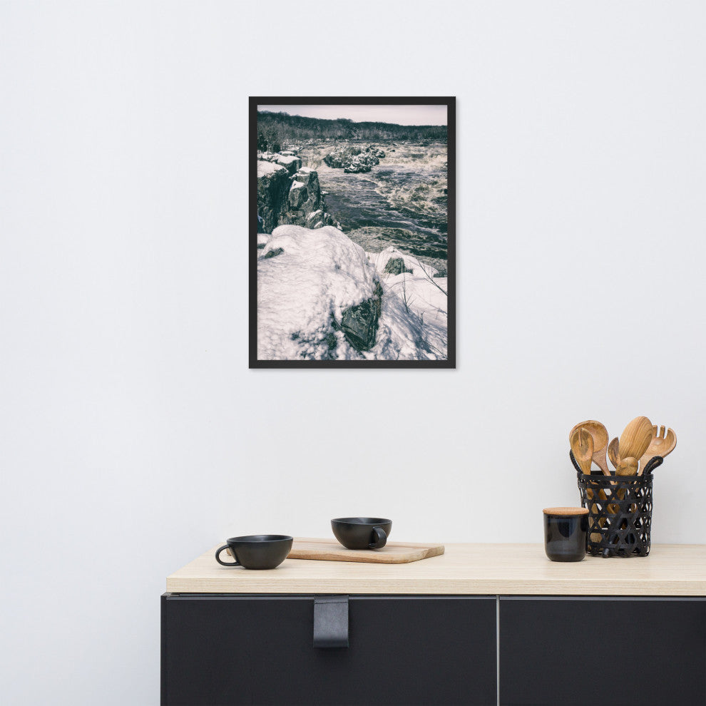 Great Falls Vintage Rural Landscape Framed Photo Paper Wall Art Prints, Black, 18" X 24"
