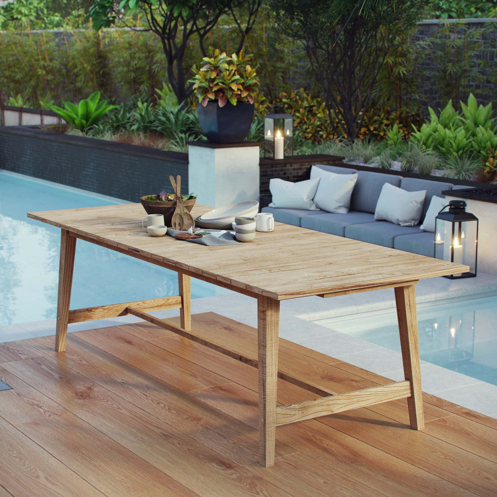 Natural Dorset Outdoor Patio Teak Dining Table