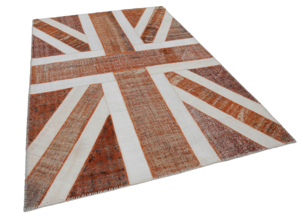 Rug N Carpet - Handmade Anatolian 6' 8'' x 9' 11'' Flag Patchwork Rug