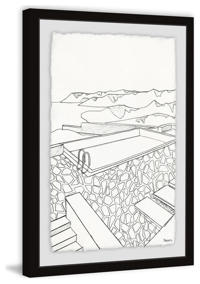 "Pool View" Framed Painting Print, 16"x24"