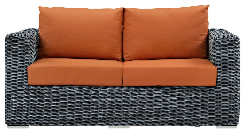 Modway Summon Outdoor Patio Sunbrella Loveseat, Canvas Tuscan