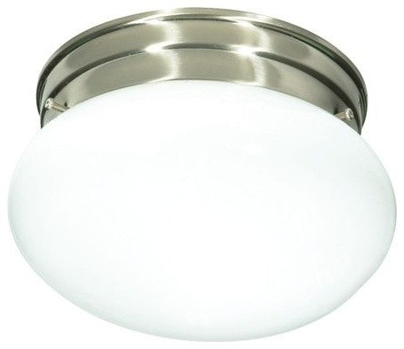 Nuvo 1-Light Incandescent Close-to-Ceiling Light Fixture, Brushed Nickel