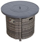 32" Round Fire Pit Table, Mixed Gray