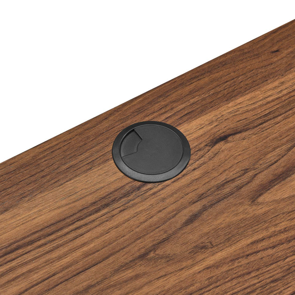 Transmit 60" Wall Mount Wood Office Desk, Walnut White