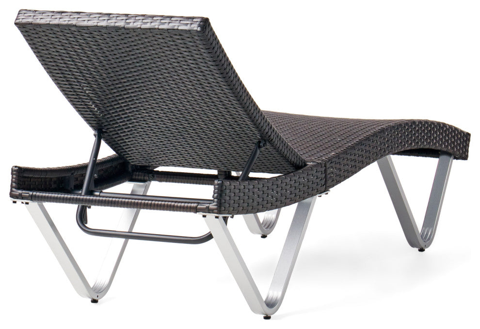 GDF Studio Manuela Outdoor Single Multibrown Wicker Chaise Lounge Chair